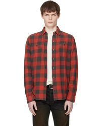 RRL - Plaid Twill Work Shirt - Lyst