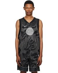 Nike - & Gray Embroidered Tank Top - Lyst