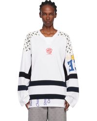 Marine Serre - T-Shirt De Hockey À Manches Longues Graphique En Jersey Régénéré - Lyst