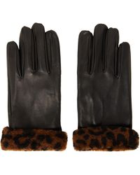 Ernest W. Baker - Faux-Fur Trimming Leather Gloves - Lyst