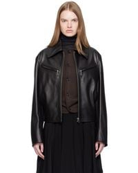 Lemaire - Boxy Leather Blouson Jacket - Lyst