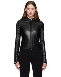 Courreges - Zipped Biker Faux-Leather Top - Lyst