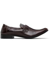 MM6 by Maison Margiela - Swing-Toe Leather Loafers - Lyst
