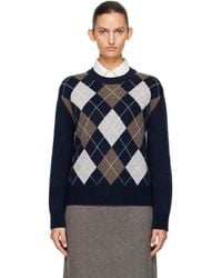 DUNST - Argyle Crewneck Sweater - Lyst