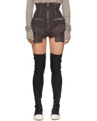 Rick Owens - Burgundy Tower Dirt Cutoff Denim Shorts - Lyst