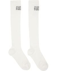 MM6 by Maison Margiela - Off- Rib Knee-High Socks - Lyst