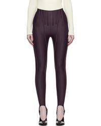 Mugler - Burgundy Corseted Leggings - Lyst