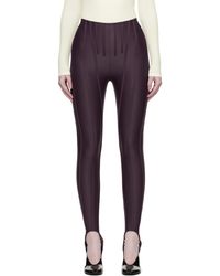 Mugler - Legging Bourgogne À Baleines - Lyst