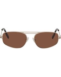 McQ - Mcq Gold Oval Sunglasses - Lyst