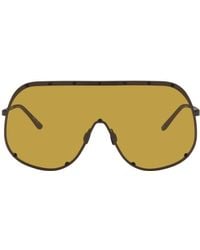 Rick Owens - Black & Khaki Shield Sunglasses - Lyst