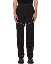 JUNTAE KIM - Laser-Slashed Flower Trousers - Lyst
