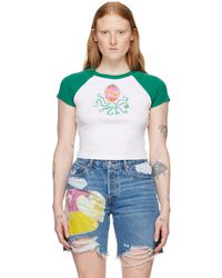 Anna Sui - T-shirt graphique blanc et vert - Lyst