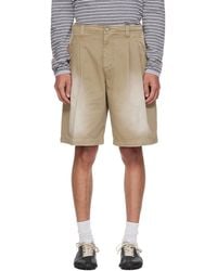 ERL - Pleated Chino Woven Denim Shorts - Lyst
