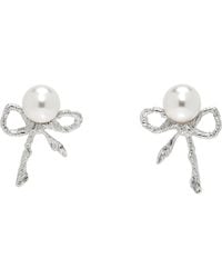 ShuShu/Tong - Yvmin Edition Twisted Rope Bow Faux-Pearl Earrings - Lyst