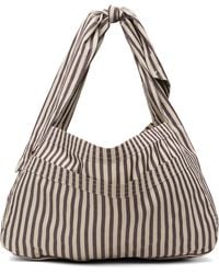 SC103 - Taupe & Off- Cocoon Sac Bag - Lyst