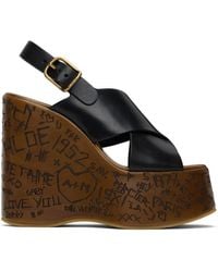 Chloé - Sandales À Talon Compensé Maxime Noires - Lyst