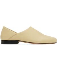 Lemaire - Chaussures À Enfiler Beiges En Cuir - Lyst