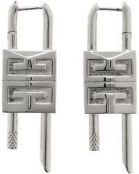Givenchy - Silver Small Lock Earrings - Lyst