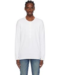 Tom Ford - White Patch Long Sleeve Henley - Lyst