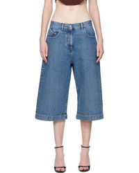 The Attico - Short Bleu En Denim À Effet Délavé - Lyst