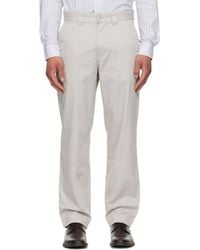 BOSS - Taupe Straight-Fit Cotton-Blend Twill Trousers - Lyst