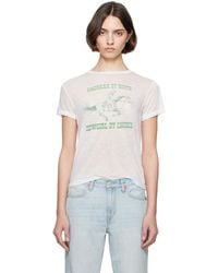 RE/DONE - T-Shirt 'Cowgirl' Blanc À Effet Taché - Lyst