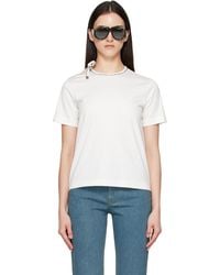 Burberry - Off- Tie-Sleeve Cotton T-Shirt - Lyst