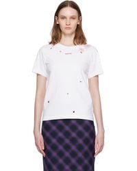 ShuShu/Tong - Grommet Embroidered Floral T-Shirt - Lyst
