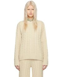 Acne Studios - Beige Cable Knit Sweater - Lyst