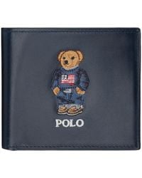 Polo Ralph Lauren - Portefeuille bleu marine en cuir à ourson polo bear - Lyst