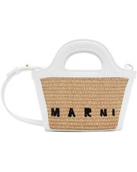 Marni ホワイト マイクロ Tropicalia トートバッグ - ブラック