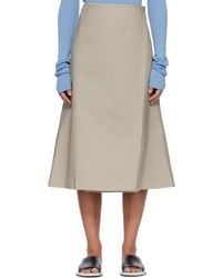 Rier - Cotton Bonded Midi Skirt - Lyst
