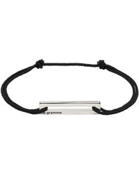 Le Gramme - Bracelet 'le 1,7 g' noir en corde à logo gravé - Lyst