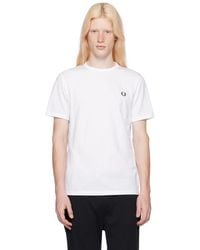 Fred Perry - F Perry ホワイト リンガーtシャツ - Lyst