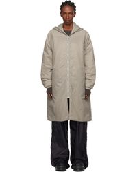 Rick Owens - Manteau Coupe-Vent Taupe À Glissière Prolongée - Lyst