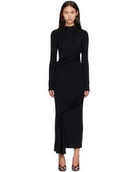Mugler - Draped Turtleneck Maxi Dress - Lyst