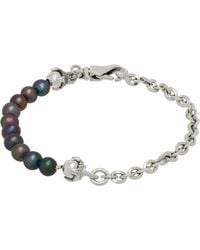 Emanuele Bicocchi - Pearl Half-Chain Bracelet - Lyst