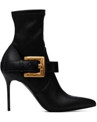 Balmain - Anthem Stretch Leather Ankle Boots - Lyst