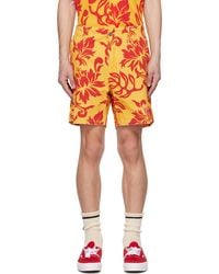 ERL - Yellow Graphic Shorts - Lyst