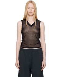MM6 by Maison Martin Margiela - Elastic Jersey Mesh Tank Top - Lyst