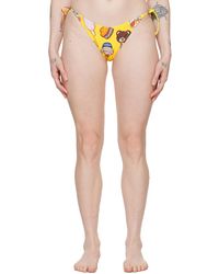Moschino - Culotte de bikini jaune à motif graphique et images à logo imprimés - Lyst