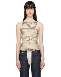Jean Paul Gaultier - ベージュ 'The Tattoo Rose And Bird' トップス - Lyst