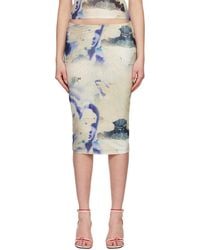Miaou - Beige & Purple Verona Midi Skirt - Lyst