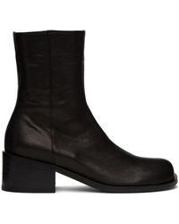 Amomento Leather Ankle Boots - Black