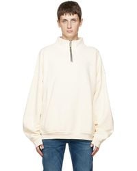 Rhude - Off-white Quarter Zip Sweatshirt - Lyst