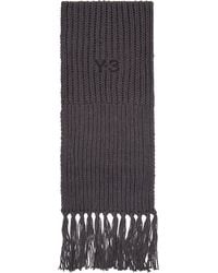 Y-3 Oversized Chunky Knit Scarf in Black for Men | Lyst