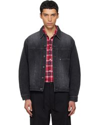 Needles - Blouson Noir En Denim À Pinces - Lyst