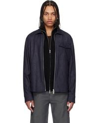 Moncler - Long Sleeve Zip-Up Denim Jacket - Lyst