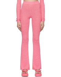MSGM - Pink Linen Lounge Pants - Lyst