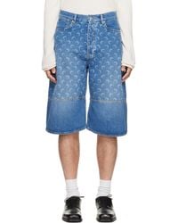 Marine Serre - Denim Bermuda Shorts - Lyst